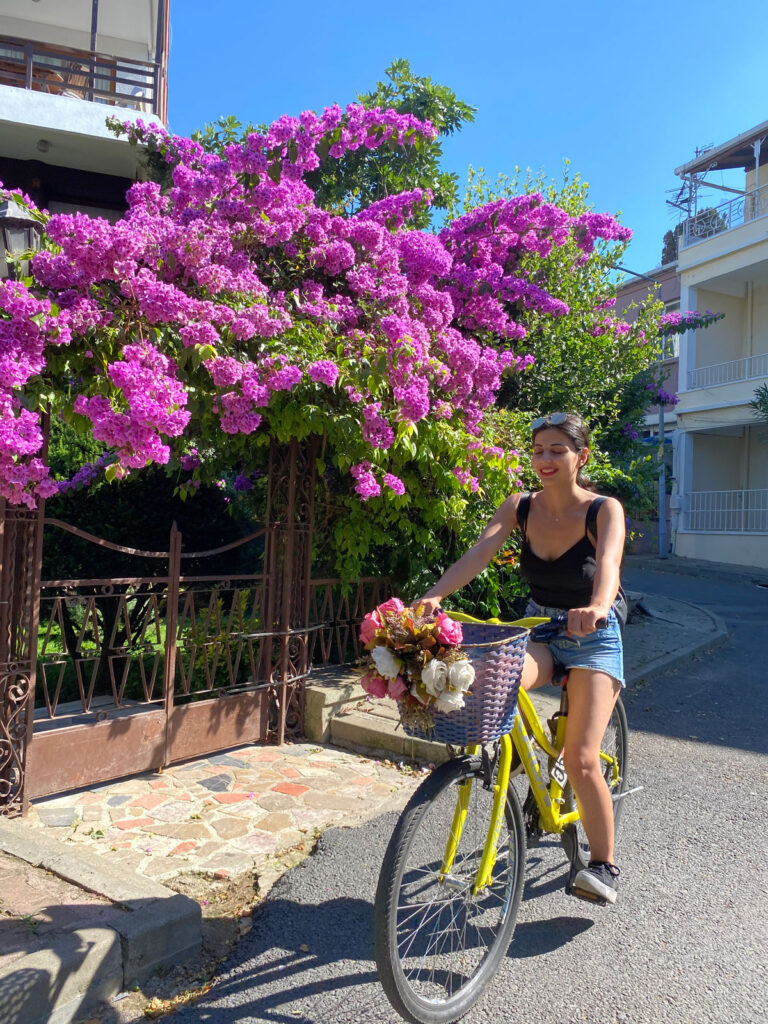 Pretty girl on bicycle in Büyükada - Istanbul Vacation Tips